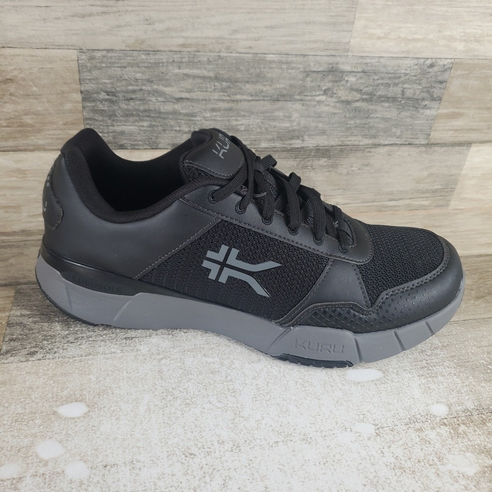 Kuru Quantum 2.0 Mens Shoes Sz 13 M Running Jet Black Slate Gray Lace Up Sneaker